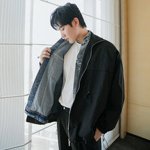 Load image into Gallery viewer, Sicilian men&#39;s spring clothes new men&#39;s denim stitching fake two-piece jacket coat loose fashion all-match top
