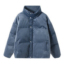 Load image into Gallery viewer, Sicilian men&#39;s and men&#39;s winter new stand-up collar cotton-padded clothes trend velvet bread clothes solid color warm thick coat
