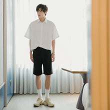 Load image into Gallery viewer, Sicilian men&#39;s ice silk short-sleeved white shirt male Korean style trendy handsome loose men&#39;s printed white shirt
