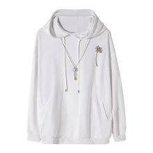 Load image into Gallery viewer, Sicilian men&#39;s clothing send necklaces autumn Korean tops for boys loose embroidered white hooded sweater men trend
