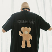 Load image into Gallery viewer, Sicilian men&#39;s summer flocking bear T-shirt men&#39;s short-sleeved trend letter embroidery loose casual t-shirt top 4758037307806 4758037307807 4758037307808 4758037307809
