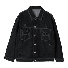 Load image into Gallery viewer, Sicilian men&#39;s denim jacket male Korean version of the trend loose handsome casual open-line lapel jacket
