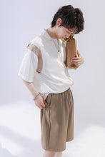 Load image into Gallery viewer, Sicilian men&#39;s color contrast short-sleeved shirt men&#39;s summer thin loose loose casual men&#39;s outer wear non-iron striped shirt

