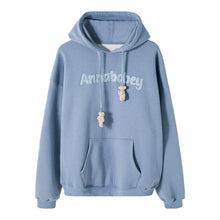 Load image into Gallery viewer, Sicilian men&#39;s wear spring 2020 lazy bear decoration flocking letter sweater men&#39;s hooded loose wild
