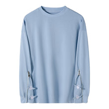 Load image into Gallery viewer, Sicilian men&#39;s 2021 new love embroidery slit long-sleeved t-shirt male loose tide brand wild round neck t-shirt
