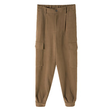 Load image into Gallery viewer, Sicilian men&#39;s winter new overalls trendy loose casual pants pure color Korean version of the wild tie trousers men
