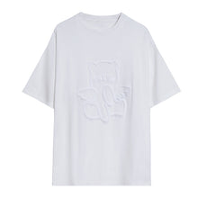 Load image into Gallery viewer, Sicilian men&#39;s round neck short-sleeved t-shirt men&#39;s trendy brand loose cartoon bear print top casual white compassionate shirt

