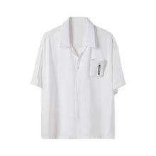 Load image into Gallery viewer, Sicilian men&#39;s short-sleeved Cuban collar shirt male Korean version of the trend loose half-sleeved men&#39;s summer white shirt
