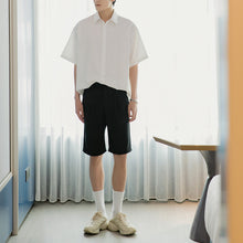 Load image into Gallery viewer, Sicilian men&#39;s fashion brand black trousers five-point pants male Korean version of the trend of loose men&#39;s straight suit shorts
