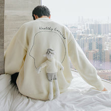 Load image into Gallery viewer, Sicilian Men&#39;s Fall/Winter Round Neck Sweater Letter Embroidery Back Accessories Cute Lamb Pullover Sweater Men

