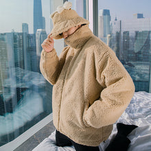 Load image into Gallery viewer, Sicilian men&#39;s winter new lamb wool coat with hood cute bear Korean trend loose casual jacket
