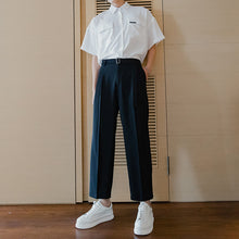 Load image into Gallery viewer, Sicilian men&#39;s casual pants men&#39;s trend loose straight-leg suit pants men&#39;s nine-point ice silk trousers
