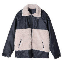 Load image into Gallery viewer, Sicilian men&#39;s clothing fast delivery ~ loose and thick lamb wool stitching lapel cotton jacket
