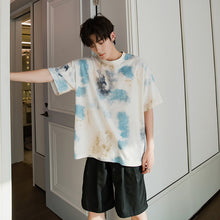 Load image into Gallery viewer, Sicilian men&#39;s summer Korean short-sleeved men&#39;s tide brand trend loose five-point sleeve men&#39;s half-sleeved tie-dye t-shirt
