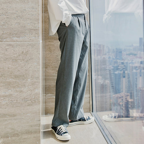 【Take a 40% off straight down】Casual pants men's Korean style trousers loose straight-leg suit pants men's drape trousers