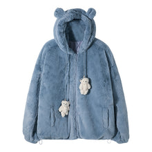 Load image into Gallery viewer, Sicilian Men&#39;s Winter New Thick Bear Head Hooded Sweater Cute Loose Casual Warm Rabbit Fleece Jacket Men
