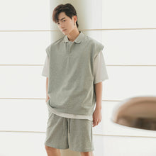 Load image into Gallery viewer, Sicilian men&#39;s summer thin sleeveless waistcoat vest shorts two-piece trend boys casual suit men
