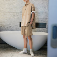 Load image into Gallery viewer, Sicilian men&#39;s fashion brand thin five-point pants casual pants male Korean version of the trend loose men&#39;s black shorts 4496696663245
