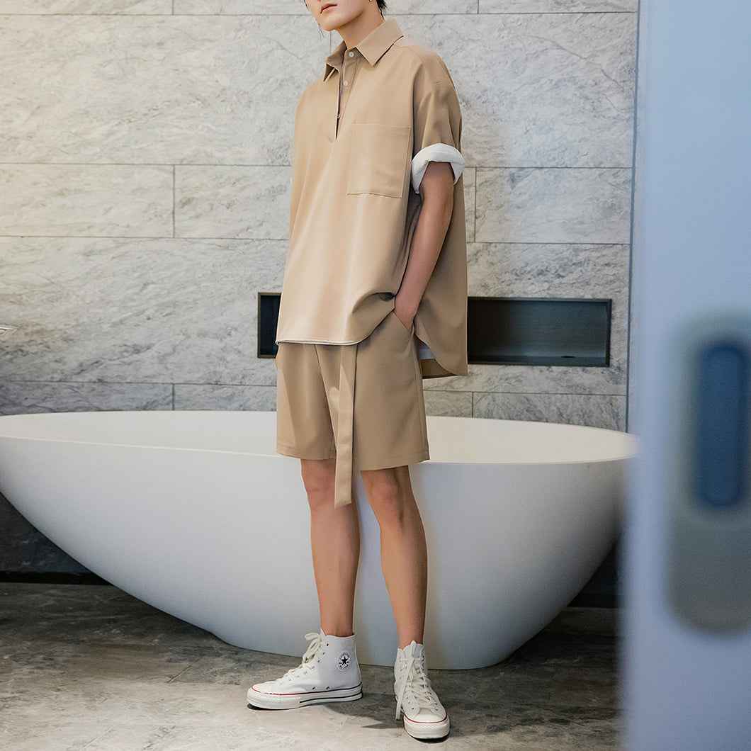 Sicilian men's fashion brand thin five-point pants casual pants male Korean version of the trend loose men's black shorts 4496696663245