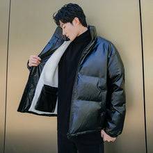 Load image into Gallery viewer, Sicilian Men&#39;s Men&#39;s Stand Collar Jacket Trend Loose Leather Clothes Korean Style Handsome Thick Bread Clothes
