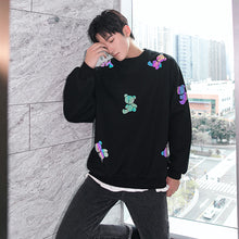 Load image into Gallery viewer, Sicilian men&#39;s round neck white shirt reflective bear loose trend casual pullover sweater men
