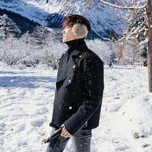 Load image into Gallery viewer, Sicilian men&#39;s black thick short woolen coat Korean version of the trend of loose woolen coat men&#39;s autumn and winter models
