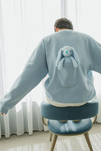Load image into Gallery viewer, Sicilian men&#39;s clothing small fresh men&#39;s design sense cute top loose blue round neck bear sweater men&#39;s trend
