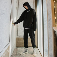 Load image into Gallery viewer, Sicilian Men&#39;s Spring Hooded Sweater Black Two-Piece Pants Men&#39;s Casual Korean Sports Suit Men
