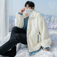 Load image into Gallery viewer, Sicilian men&#39;s winter new men&#39;s rabbit velvet thick denim jacket with warm and handsome stand-up collar jacket on both sides
