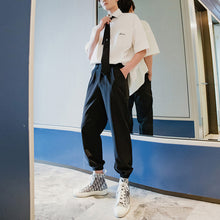 Load image into Gallery viewer, Sicilian men&#39;s men&#39;s black casual pants men&#39;s Korean version of the trend of nine loose straight leg pants
