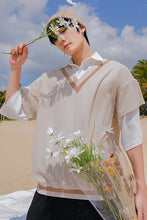 Load image into Gallery viewer, Sicilian men&#39;s design sense fake two-piece casual shirt men&#39;s short-sleeved summer thin loose half-sleeved shirt
