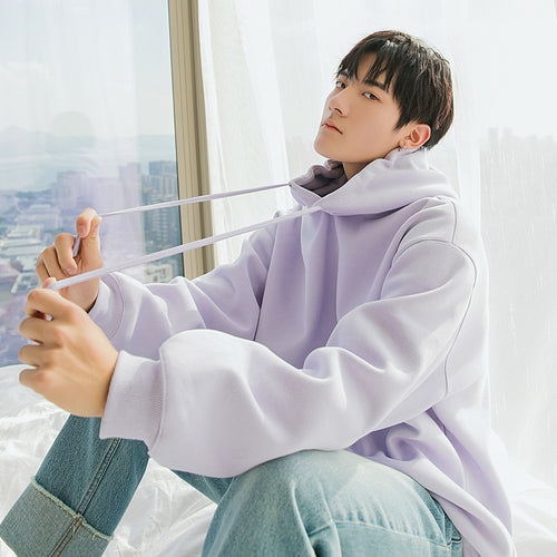 Sicilian men's autumn and winter models solid color long-sleeved sports jacket casual trend loose youth hooded sweater 4480874269361 4480874269355 4480874269357 4480874269359
