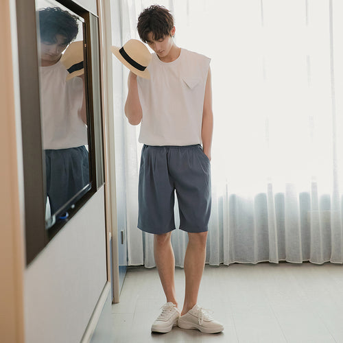 Sicilian men's summer five-point pants men's Korean version of the trend loose straight beach pants men's casual shorts