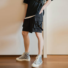 Load image into Gallery viewer, Sicilian men&#39;s summer casual five-point pants men&#39;s Korean version of the trend loose men&#39;s black tide brand overalls
