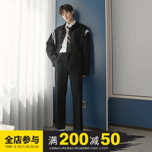 Load image into Gallery viewer, Sicilian men&#39;s fashion and handsome hit color baseball uniform jacket Japanese sports suit casual pants trend two-piece suit
