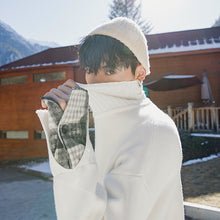 Load image into Gallery viewer, Sicilian men&#39;s men&#39;s bottoming shirt plaid stitching fake two-piece turtleneck sweater men&#39;s handsome trend
