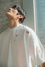 Load image into Gallery viewer, Sicilian men&#39;s 2021 new short-sleeved t-shirt men&#39;s summer embroidery flowers loose men&#39;s casual t-shirt tops
