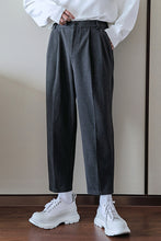 Load image into Gallery viewer, Sicilian men&#39;s autumn and winter woolen trousers, straight-leg casual pants, men&#39;s trend, all-match Harajuku style men&#39;s ninth pants
