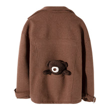 Load image into Gallery viewer, Sicilian Men&#39;s Youth Pure Color Short Woolen Back Bear Loose Casual Men&#39;s Jacket
