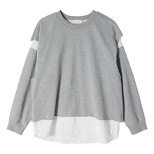 Load image into Gallery viewer, Sicilian men&#39;s autumn loose-fitting men&#39;s jacket Korean style stitching fake two-piece round neck sweater men&#39;s trend
