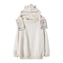 Load image into Gallery viewer, Sicilian men&#39;s winter lazy style cute bear ear tops men with cute scarf detachable hooded sweater
