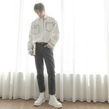 Load image into Gallery viewer, Sicilian men&#39;s autumn Korean trend handsome hand-painted graffiti line shirt men&#39;s long-sleeved design shirt
